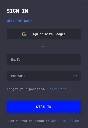 LTCCasino Login